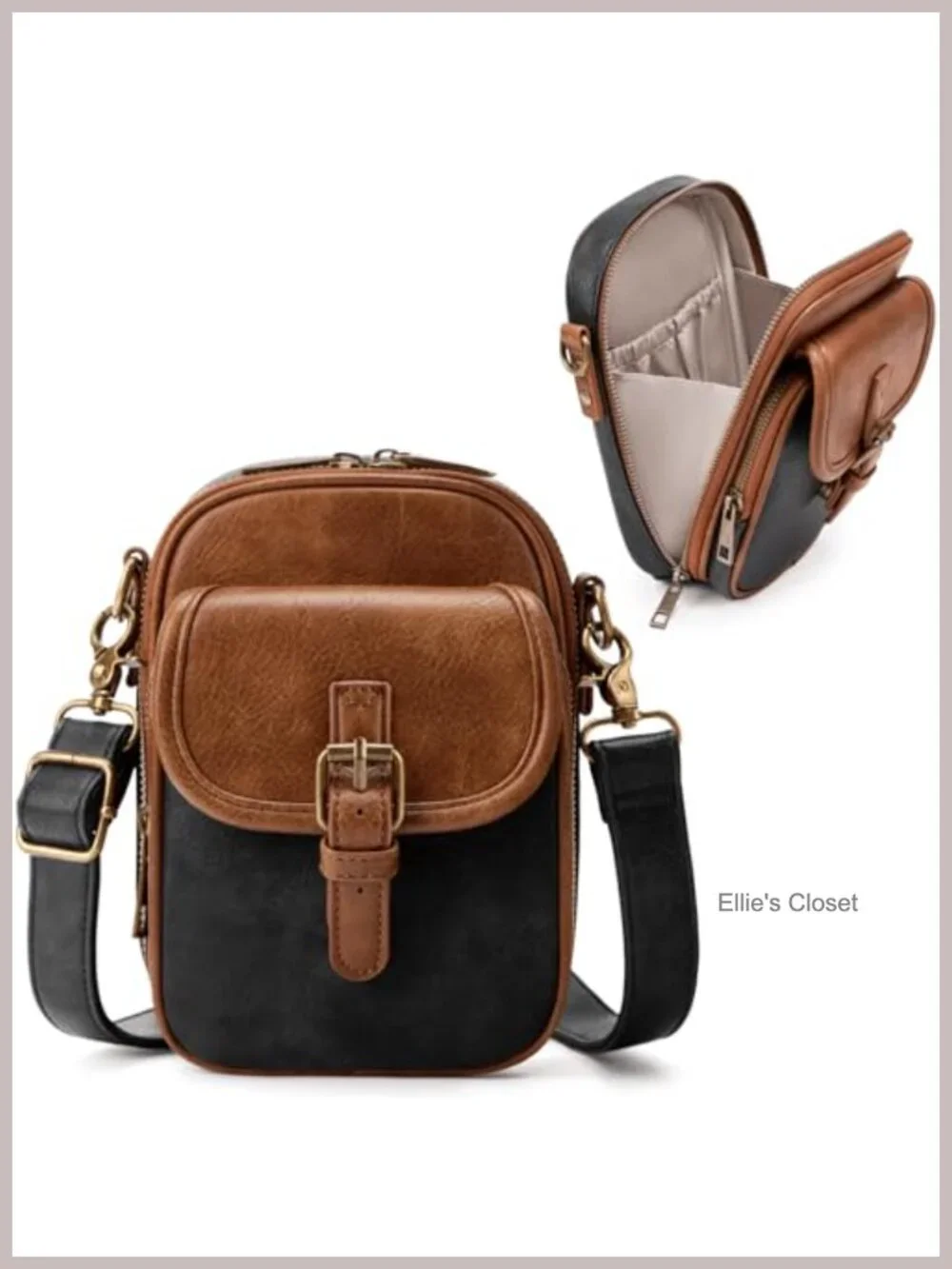 Vintage Mini Crossbody Phone Purse with Card Slots Vegan Leather Pouch for Women